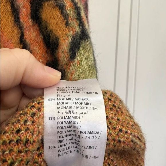 STELLA MCCARTNEY NEON ORANGE PINK LEOPARD SET SIZE 44 RETAIL $1900 MOHAIR  RARE - Picture 7 of 12